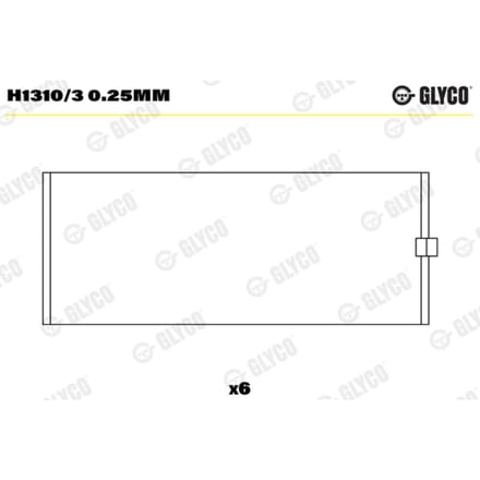 Krukaslagerset GLYCO H1310/3 0.25mm