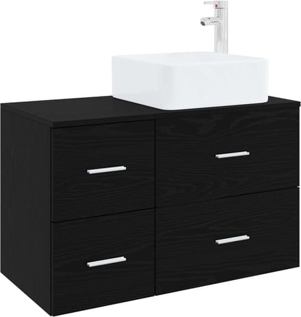 vidaXL - Badkamermeubel - Set - 2 - st - Zwart - eiken - 49,5 - x - 41 - x - 80 - cm
