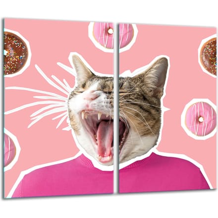 TMK ArtDeko - Snijplank - 30x52 cm - Kat - Beschermend Glas