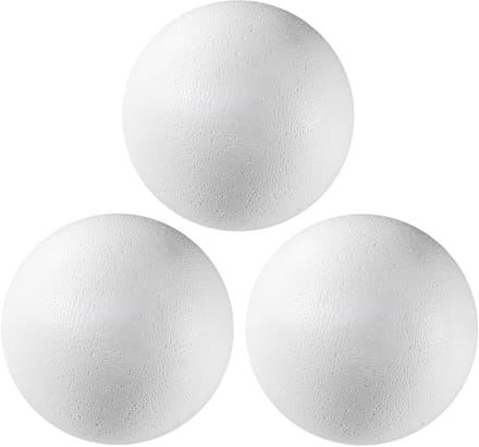Piepschuim bol/bal - 3x - wit - D15 cm - styropor - hobby figuren - DIY - knutselen - basis materiaal