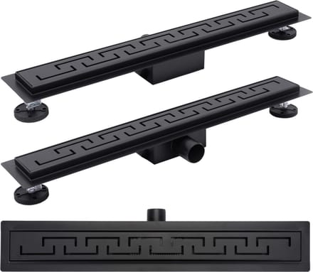 Rea Greek - Lineaire afvoer - douchegoot - Zwart - 90 cm