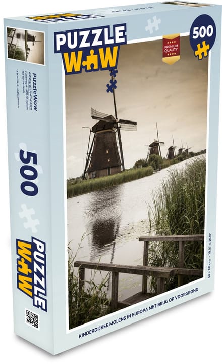 Puzzel Molen - Brug - Nederland - Legpuzzel - Puzzel 500 stukjes