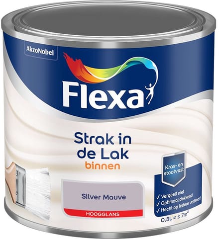 Flexa - Strak In De Lak Binnenlak Hoogglans - Silver Mauve - Mengverf - 500 Ml