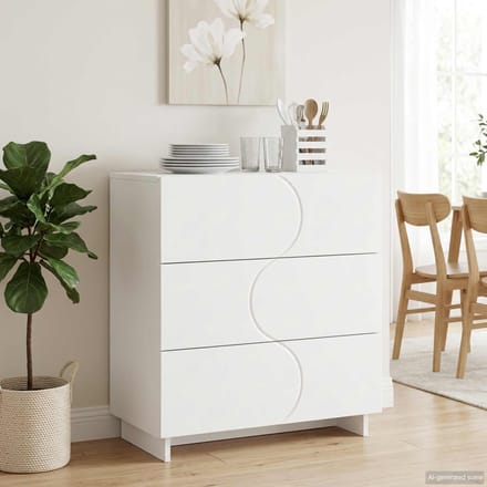 vidaXL - Dressoir - Wit - 70 - x - 38 - x - 75 - cm - Bewerkt - hout