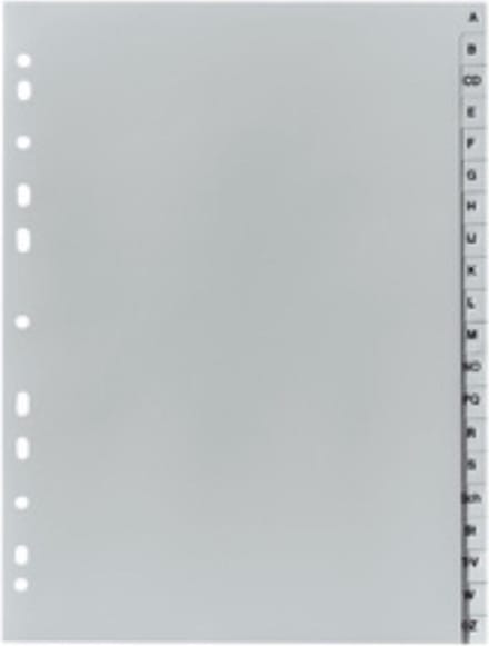 Herlitz plastic registers - A-Z - A4 - halve hoogte - 20 stuks