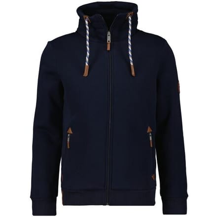 Ragman Vest High Neck Drawstring Sweat Cardigan Zip Donker Blauw / male