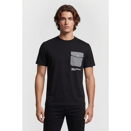 Karl Lagerfeld Black Klj Reg Mixed Material Tee Taglia: M | Magliette basic Outlet | Uomo