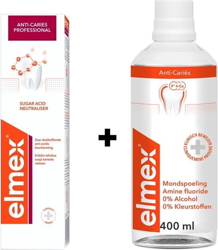 Elmex Tandpasta Anti-Cariës Professional 75 ml + Mondspoeling 400 ml