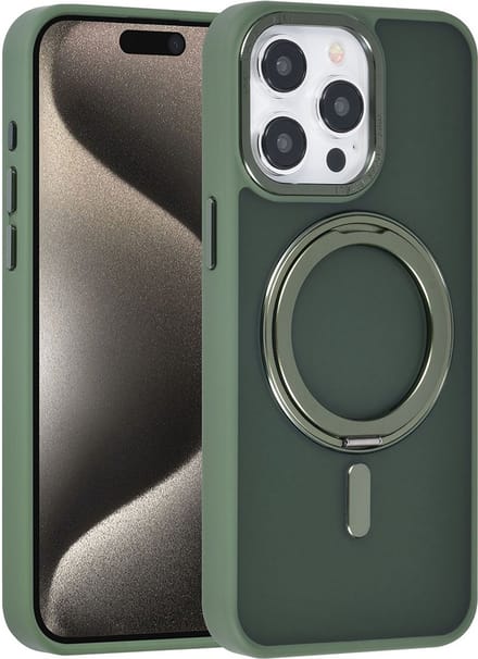 UNIQ Accessory Back Cover - Geschikt voor iPhone 15 Pro Max - Groen - Verhoogde camerabescherming