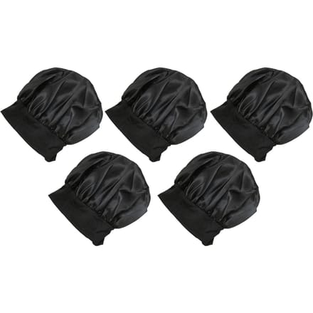 5 STUKS Slaapmuts Zijde Stof Brede Band Satijnen Bonnet Ademende Hoofdband Bonnets black
