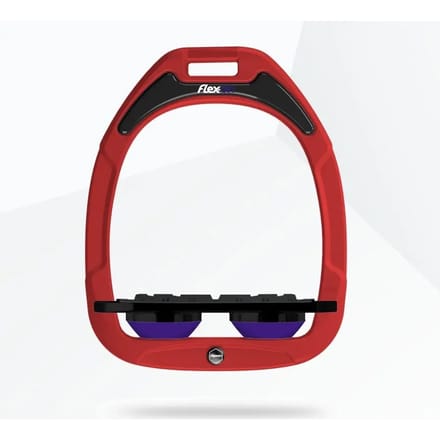 Platte Grip Stijgbeugels Rood/Zwart/Paarse Flex-On Green Composite