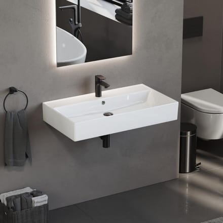 Vierkante keramische wastafel voor gastentoilet – 60 x 46 cm, modern ontwerp