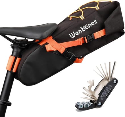 Waterdichte Fietstas Zadelpen Tas 10L Zwart Compact