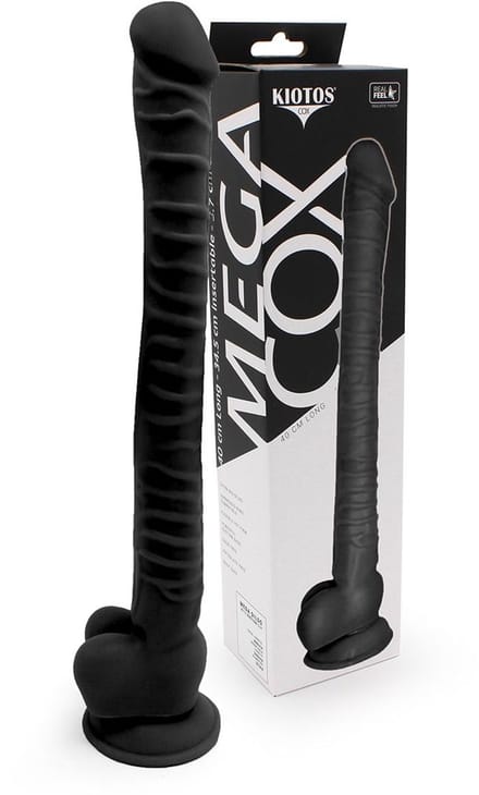 Kiotos Cox - Mega Dildo XXL 40 x 3.7 cm - Zwart