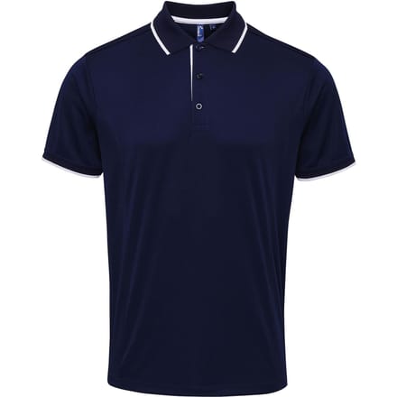 Premier Herencontrast Coolchecker Polo Shirt (Marine / Wit)