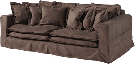 MASSIVMOEBEL24.DE bank met hoezen taupe 92% polyester 236x138x76 cm (BxTxH) SOFAS gemonteerd