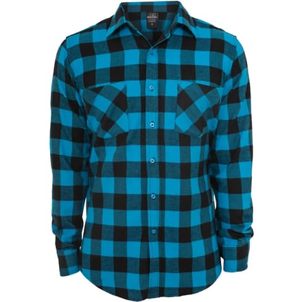 Urban Classics Overhemd -M- Checked Flanell Zwart/Blauw