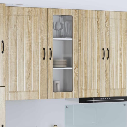 vidaXL - Wandglas - Kasten - LUCCA - Sonoma - Eiken - 40 - x - 31 - x - 100 - cm