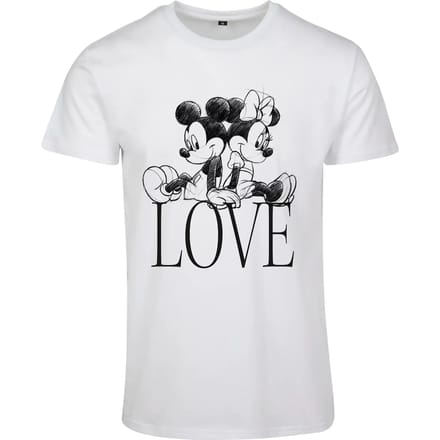Merchcode Mickey Mouse - Minnie Loves Mickey Dames Tshirt - L - Wit