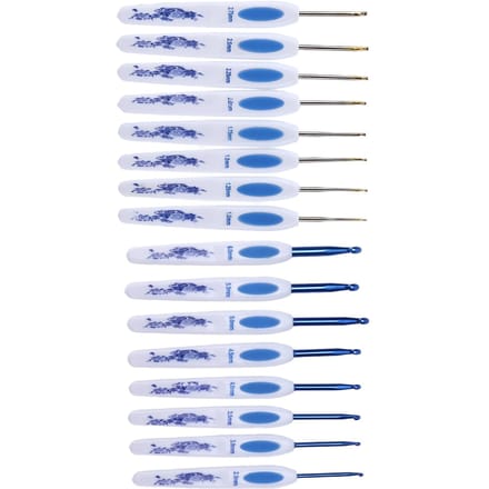 Haaknaalden Set Ergonomisch Ontwerp Handvat Stevig Haken Comfortabel Gebruiken DIY Breigereedschap voor Liefhebbers blauw