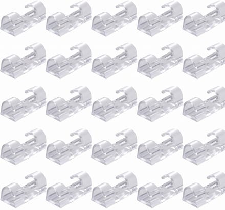 Kabelclips - 20 Stuks - Kabelhouder - Transparant - Zelfklevend - Kabelbinder - Kabel organiser - OXILO