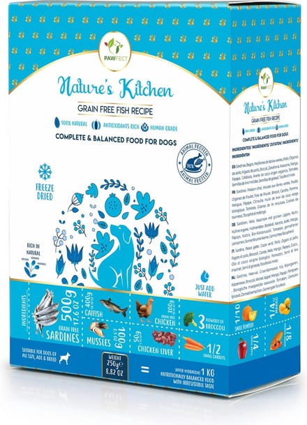 Pawfect freeze dried foods fish recipe