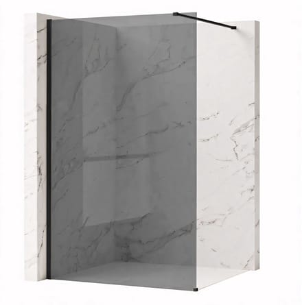 Rea Flexi Grey 140 - Gehard Glas 8 Mm (Grijs) - Douchewand - Zwart120X140X195Cm