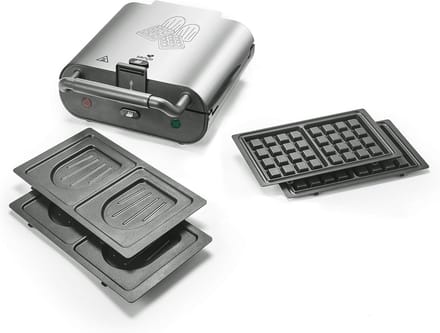 2-in-1 Wafelijzer en Tosti-Ijzer met Verwisselbare Platen