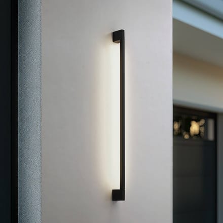 Lindby LED wandlamp Neano, 120 cm, zwart, metaal, IP54