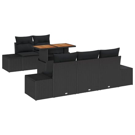 vidaXL - Tuinbank - Set - 6 - st - Zwart - 100 - x - 55 - x - 73 - cm