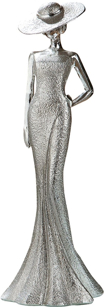 Gilde Lady Diva Set van 2 Decoratiebeelden – Vrouwenfiguren – Goud/Zwart – 33 cm