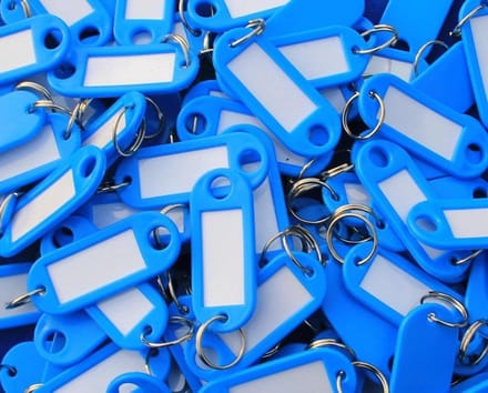 Sleutellabels - Sleutellabel - Sleutelhangers - Sleutelhanger - Licht Blauw - 100 Stuks