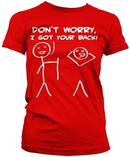 Hybris Don't Worry, I Got Your Back! Girly T-shirt voor dames, rood