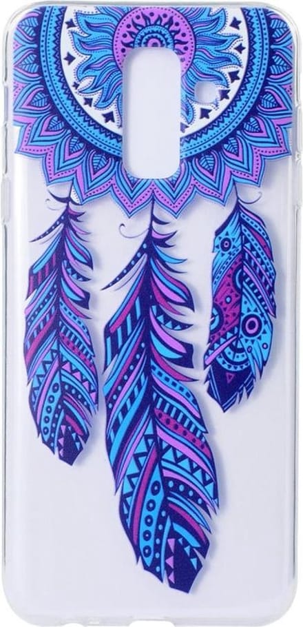 Shop4 - Samsung Galaxy A6 Plus (2018) Hoesje - Zachte Back Case Dromenvanger Kleurrijke Transparant