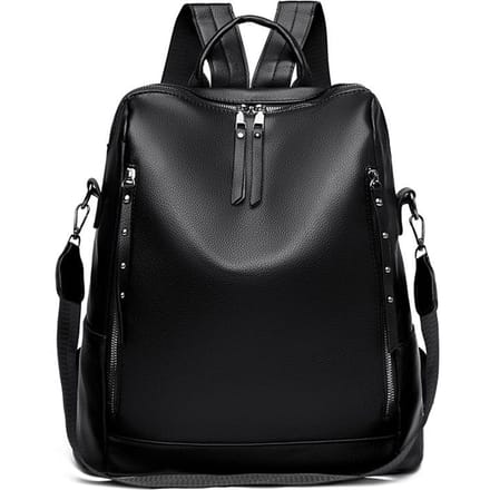 Zachte Leren Rugzak Grote Capaciteit Studenten Schooltas Computer Rugzak Mode Crossbody Rugzak gray