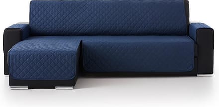 Duo quilt Chaise Longue links - Bankbeschermer - 280cm breed - Blauw - OekoTex keurmerk