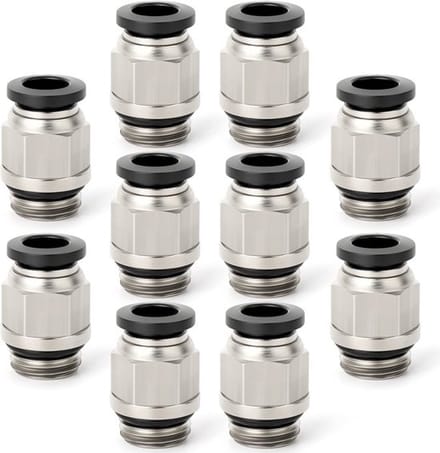 Allecto - 10 Pcs Mannelijke Push-In Connector - 8mm Buis Od - Hoge