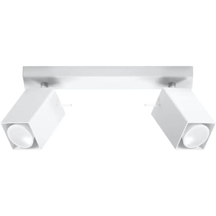 Plafondlamp MERIDA 2 - Sollux Lighting - IP20 - Wit staal behuizing - 30 x 6 x 16 cm - 2xGU10 LED, exclusief lichtbron - Max. 10 W - Moderne plafondlamp voor hal, gang en keuken
