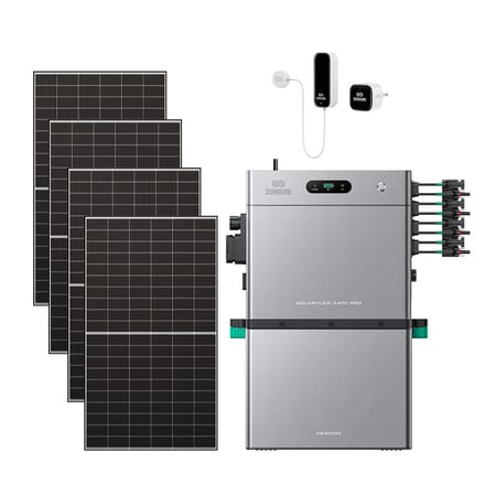 Zendure SolarFlow 2400 Pro - SolarFlow 2400 Pro & Slimme Meter P1 / 1*AB3000L (2.88 kWh) / 4*515W Bifacial Panel  (2600Wp Max)