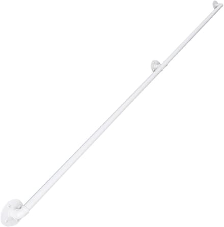 Trap Leuning - Muursteunen Kit - Veiligheid Binnen - Roestvrij Metaal - 60cm Lengte - Wit