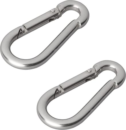 ProPlus Karabijnhaak - RVS - Ø 6 x 60 mm - 2 stuks - Chroom