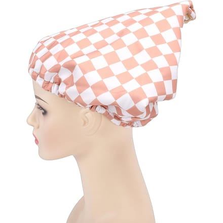 Herbruikbare Douche   3 Lagen Waterdichtheid Gevoerde Bad   Haarhoed met Elastische Band voor Spa Baden Kaki beige