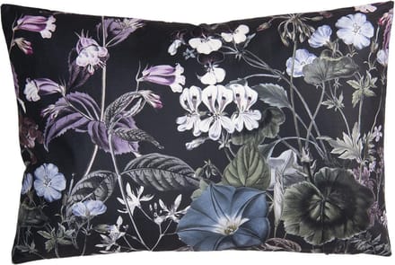 Clayre & Eef Sierkussen 60x40 cm Zwart Synthetisch Bloemen