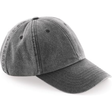Beechfield Unisex Laag Profiel Vintage Denim-Look Cap (Vintage Zwart)