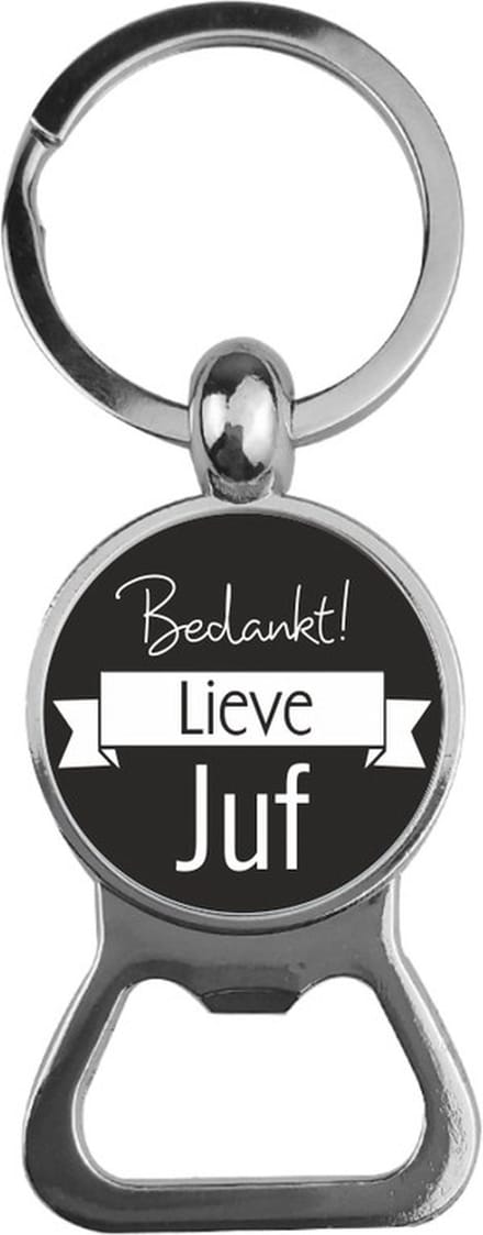 Bieropener Glas -  Bedankt Lieve Juf