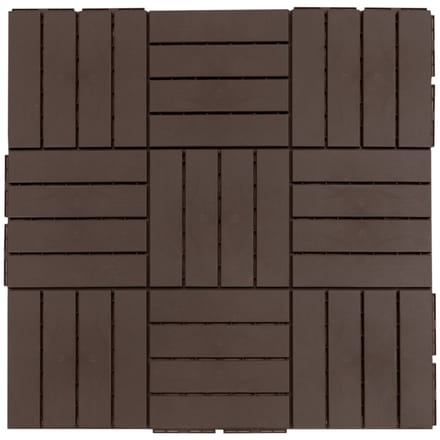 Terras Tegels - 9 Stuks - 30 x 30 cm - Klik Systeem & Afwatering - Bruin