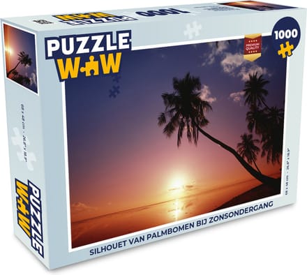 Puzzel Silhouet van palmbomen bij zonsondergang - Legpuzzel - Puzzel 1000 stukjes volwassenen