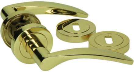Yale Ian BB deurklinkset op rozet 52mm gepolijst messing