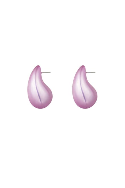 Kleurrijke druppel oorbellen - roze