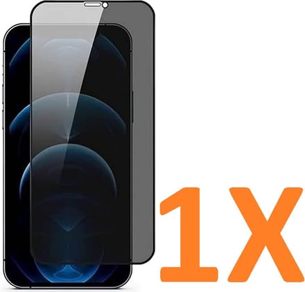 Screenprotector Glas - Privacy Tempered Glass Screen Protector Anti-Spy - 1x Geschikt voor: Apple iPhone 12 Mini (5.4inch)